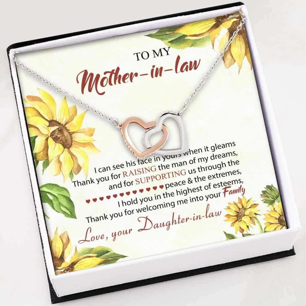 Mom Necklace, Mother In Law Necklace “ To My Mother-In-Law Gift Mothers Day Gifts for Mother (Mom) Rakva