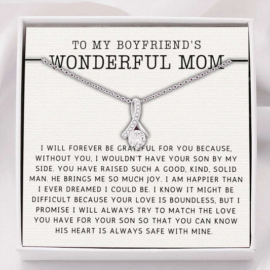 Mom Necklace, Mother-In-Law Necklace, To My My Boyfriends Mom Necklace Gifts Gifts for Mother (Mom) Rakva