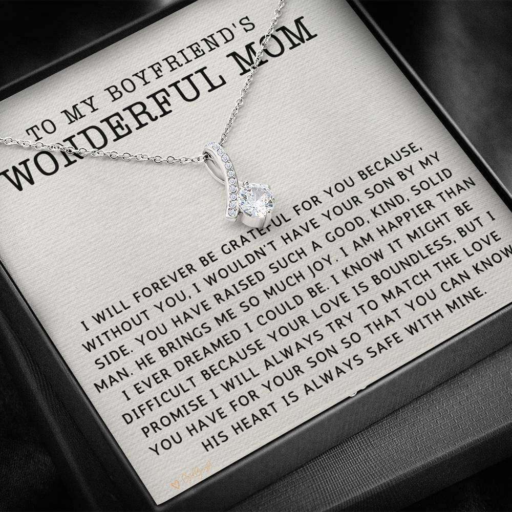 Mom Necklace, Mother-In-Law Necklace, To My My Boyfriends Mom Necklace Gifts Gifts for Mother (Mom) Rakva