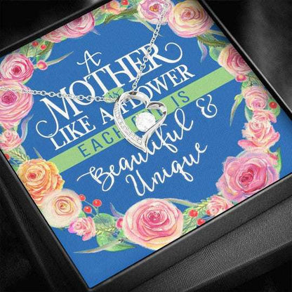 Mom Necklace, Mother Like A Flower Forever Love Necklace Gift For Mom Gifts for Mother (Mom) Rakva