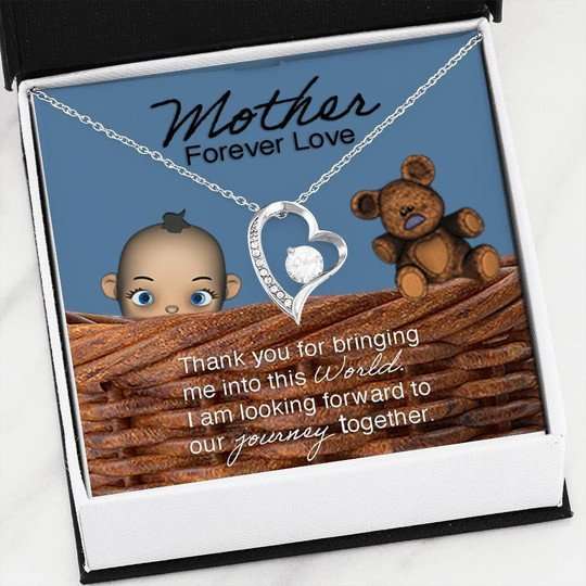 Mom Necklace, Mother Love Baby Boy Forever Love Necklace For Mom Gifts for Mother (Mom) Rakva