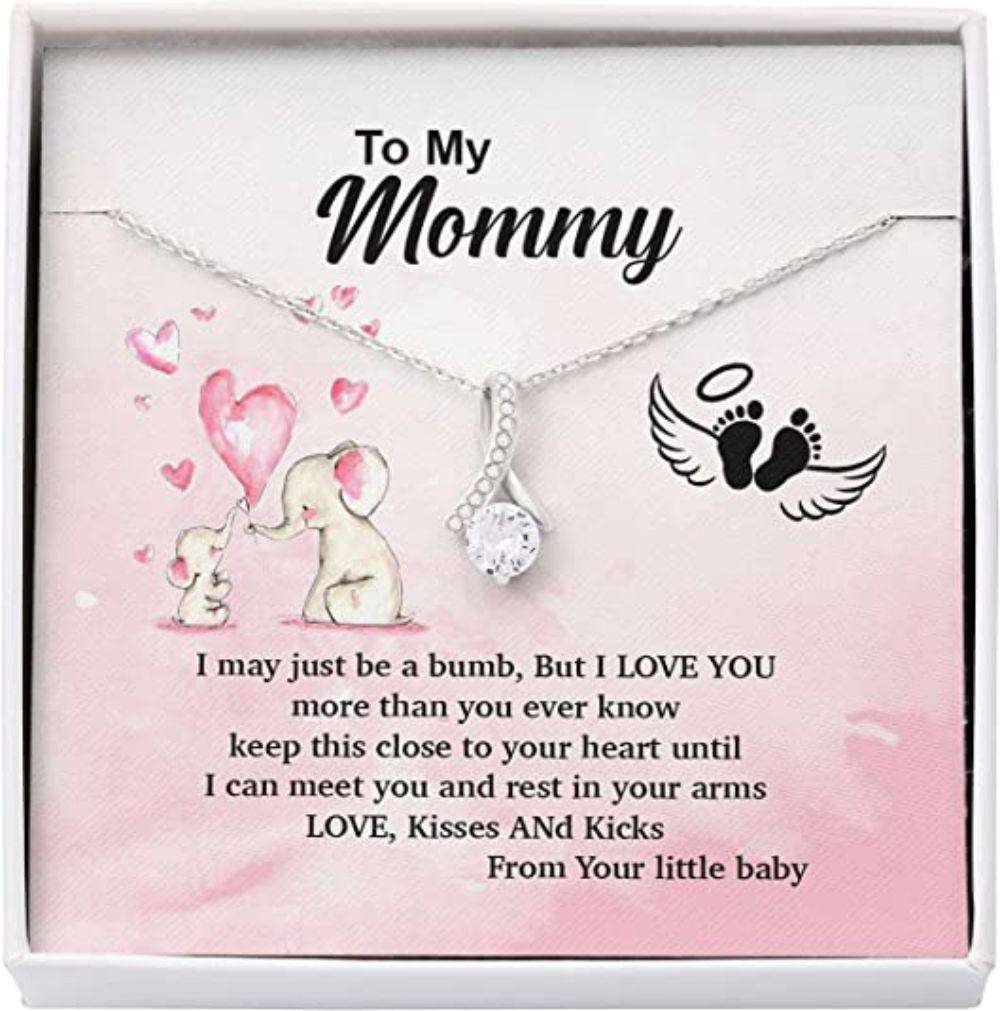 Mom Necklace, Mother Necklace, Presents Mom To Be Gifts, Little Baby Pregnant Bumb Gifts for Mother (Mom) Rakva