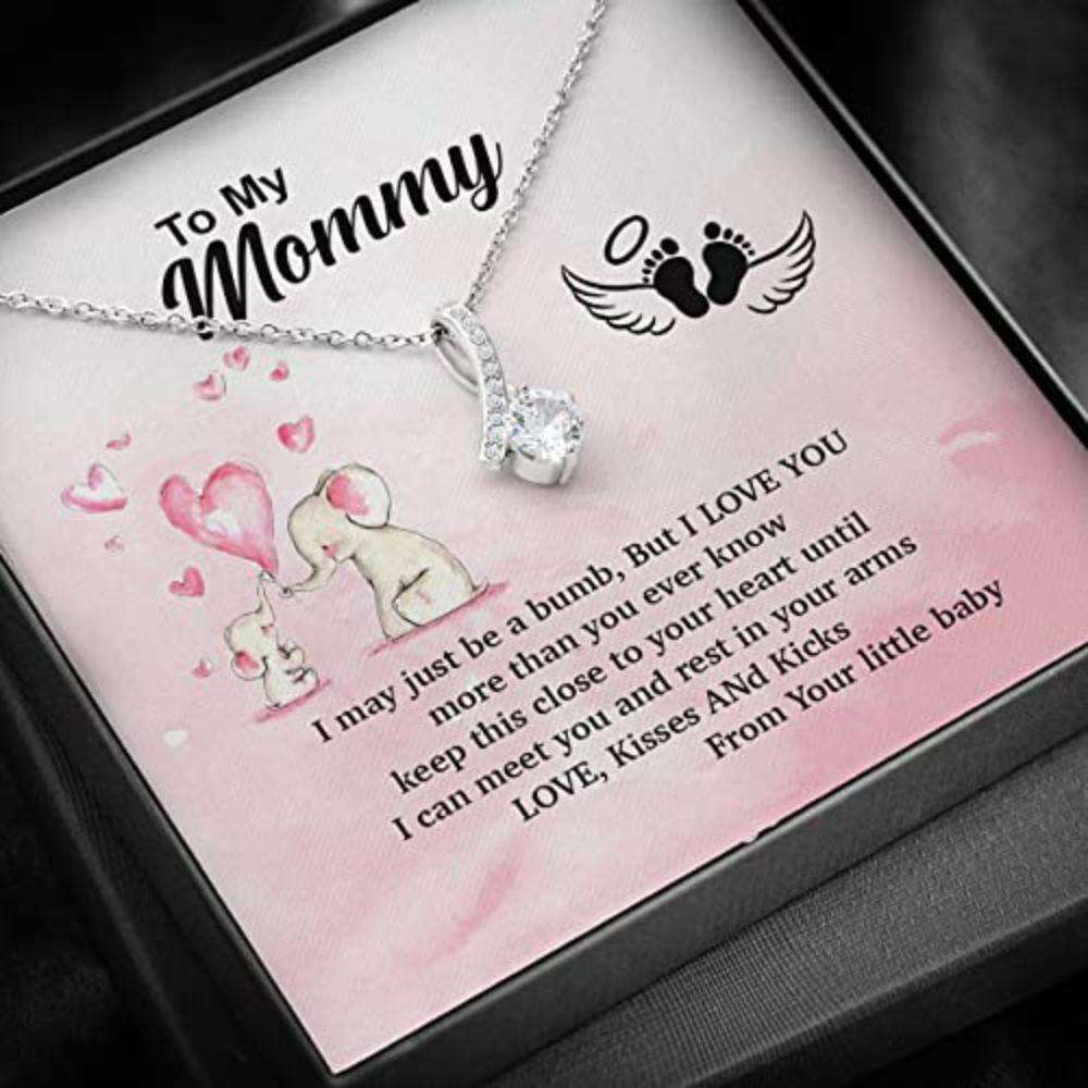 Mom Necklace, Mother Necklace, Presents Mom To Be Gifts, Little Baby Pregnant Bumb Gifts for Mother (Mom) Rakva