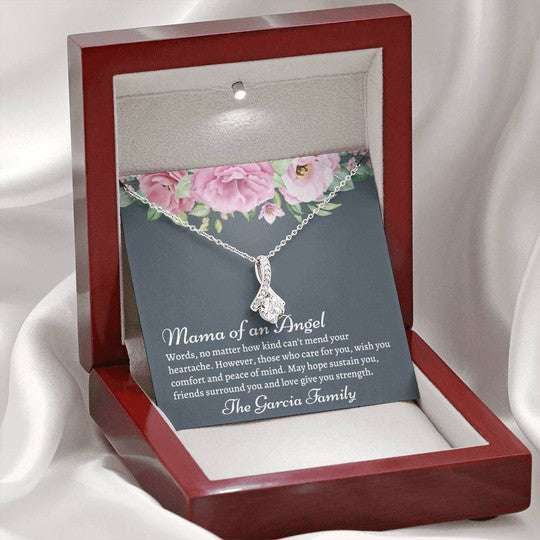 Mom Necklace, Mother Of An Angel Message Card Alluring Beauty Necklace Gift For Mom Gifts for Mother (Mom) Rakva