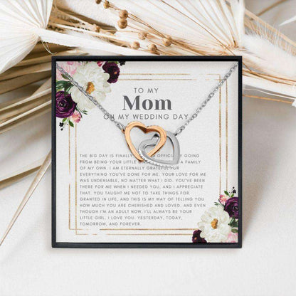 Mom Necklace, Mother Of Bride Gift: Wedding Gift For Mom, Mother Of Bride Gift From Daughter, Mom Thank You Gift, Hearts Necklace. Gifts For Daughter Rakva