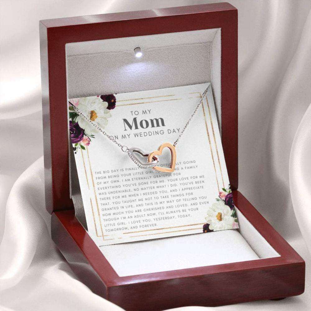 Mom Necklace, Mother Of Bride Gift: Wedding Gift For Mom, Mother Of Bride Gift From Daughter, Mom Thank You Gift, Hearts Necklace. Gifts For Daughter Rakva