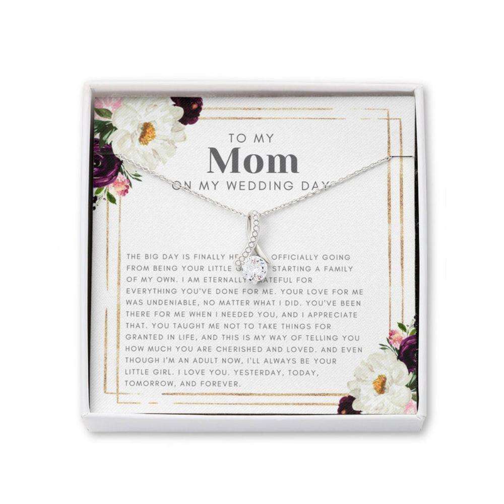 Mom Necklace, Mother Of Bride Gift: Wedding Gift For Mom, Mother Of Bride Gift From Daughter, Mom Thank You Gift, Necklace Gifts For Daughter Rakva