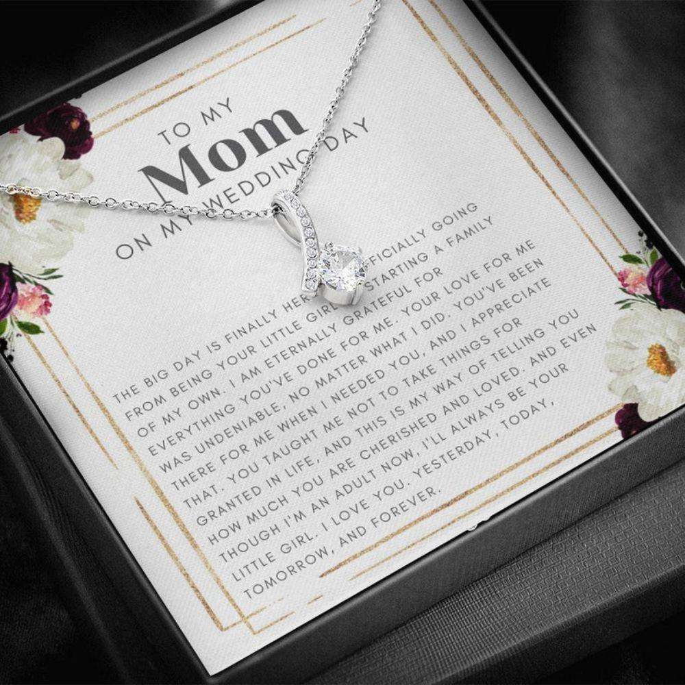 Mom Necklace, Mother Of Bride Gift: Wedding Gift For Mom, Mother Of Bride Gift From Daughter, Mom Thank You Gift, Necklace Gifts For Daughter Rakva