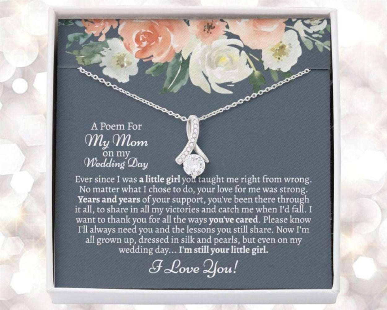 Mom Necklace, Mother Of The Bride Gift From Daughter, Mother Of The Bride Necklace From Bride, Wedding Gift For Mom, Wedding Day Gift For Mom Gifts For Daughter Rakva