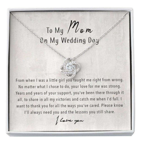 Mom Necklace, Mother Of The Bride Gift, To My Mom On My Wedding Day Knot Necklace Gifts for Mother (Mom) Rakva