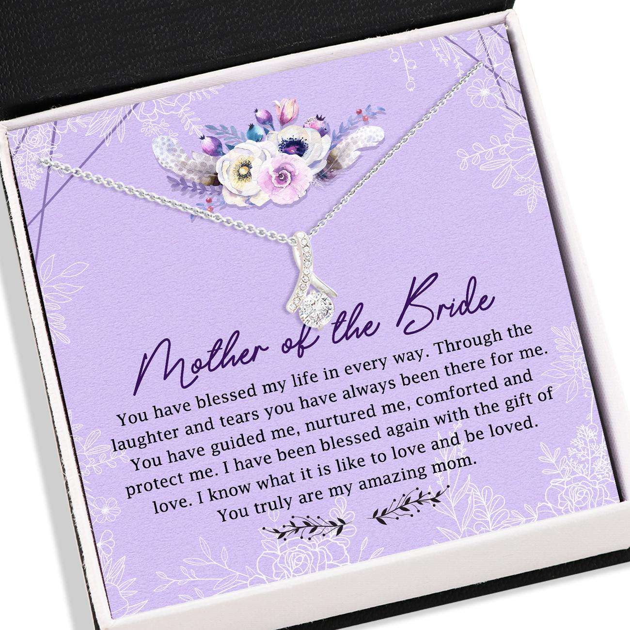 Mom Necklace, Mother Of The Bride Necklace Card “ Alluring Beauty Necklace “ Mother Of The Bride Gifts Gifts for Mother (Mom) Rakva