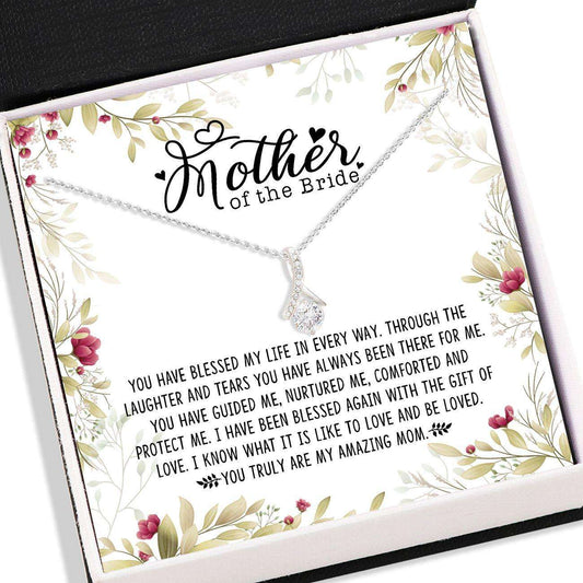 Mom Necklace “ Mother Of The Bride Necklace Card Message “ Jewelry For Mom Of Bride, Mom Gifts Wedding Gifts for Mother (Mom) Rakva