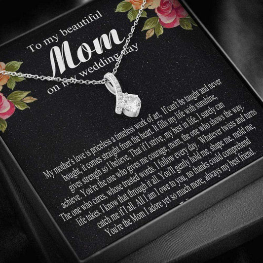 Mom Necklace, Mother Of The Bride Necklace, Gift From Bride “ Daughter, To My Mom On My Wedding Day Gifts For Daughter Rakva