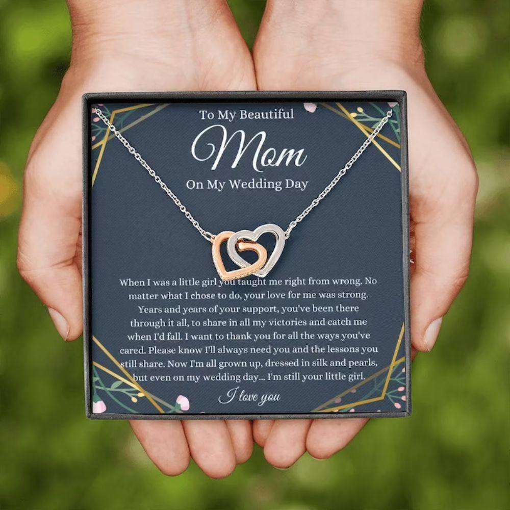 Mom Necklace, Mother Of The Bride Necklace Gift From Bride, Gift For Mom From Daughter Wedding Day Gifts For Daughter Rakva