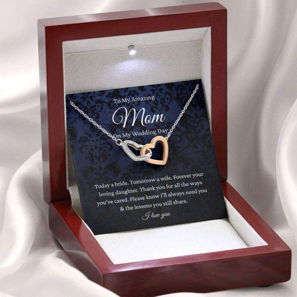 Mom Necklace, Mother Of The Bride Necklace Gift From Bride, Gift For Mom From Daughter Wedding Day Gifts For Daughter Rakva