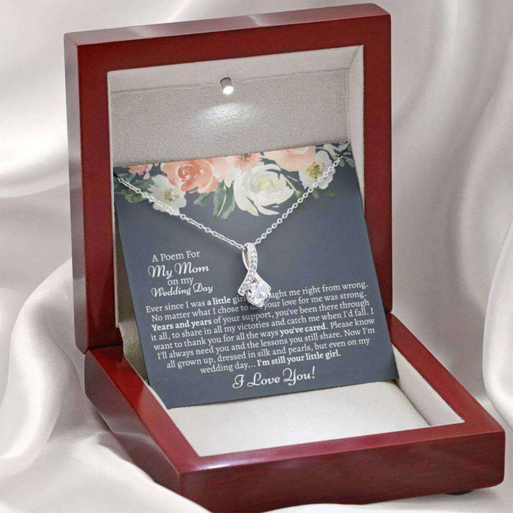 Mom Necklace, Mother Of The Bride Necklace Gift From Daughter, Gift For Mom On My Wedding Day Gifts For Daughter Rakva