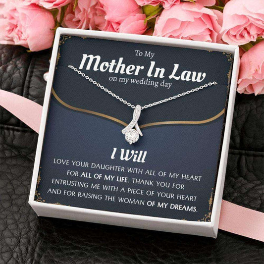 Mom Necklace, Mother Of The Bride Necklace Gift From Groom, Mother-In-Law Gift On Wedding Day Gifts for Mother (Mom) Rakva