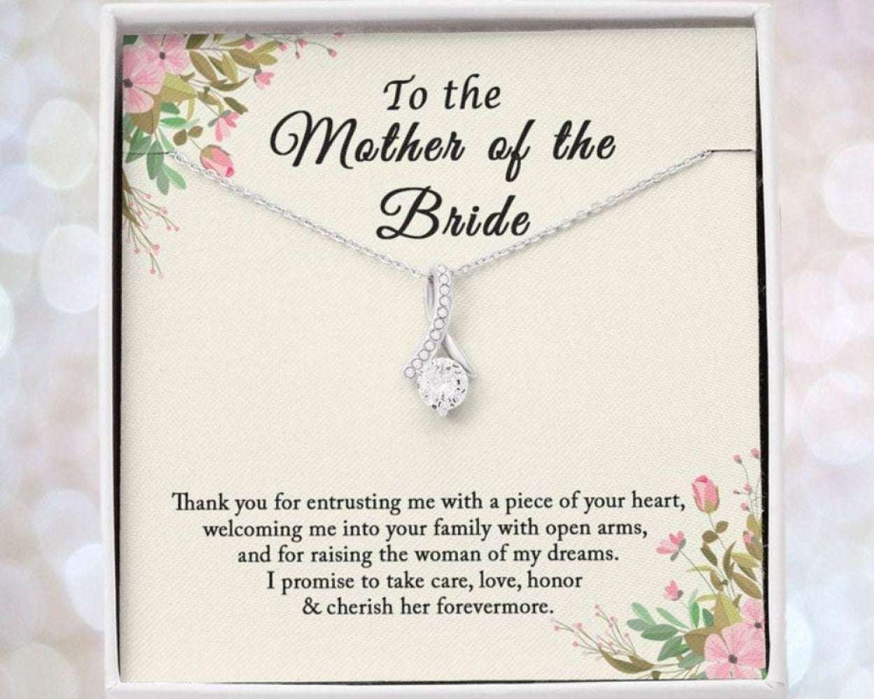 Mom Necklace, Mother Of The Bride Necklace Gift From Groom, Mother In Law Wedding Gift Gifts for Mother (Mom) Rakva