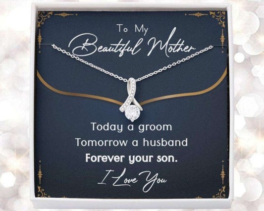 Mom Necklace, Mother Of The Groom Necklace, Gift From Son To Mother On Wedding Day Gifts for Mother (Mom) Rakva