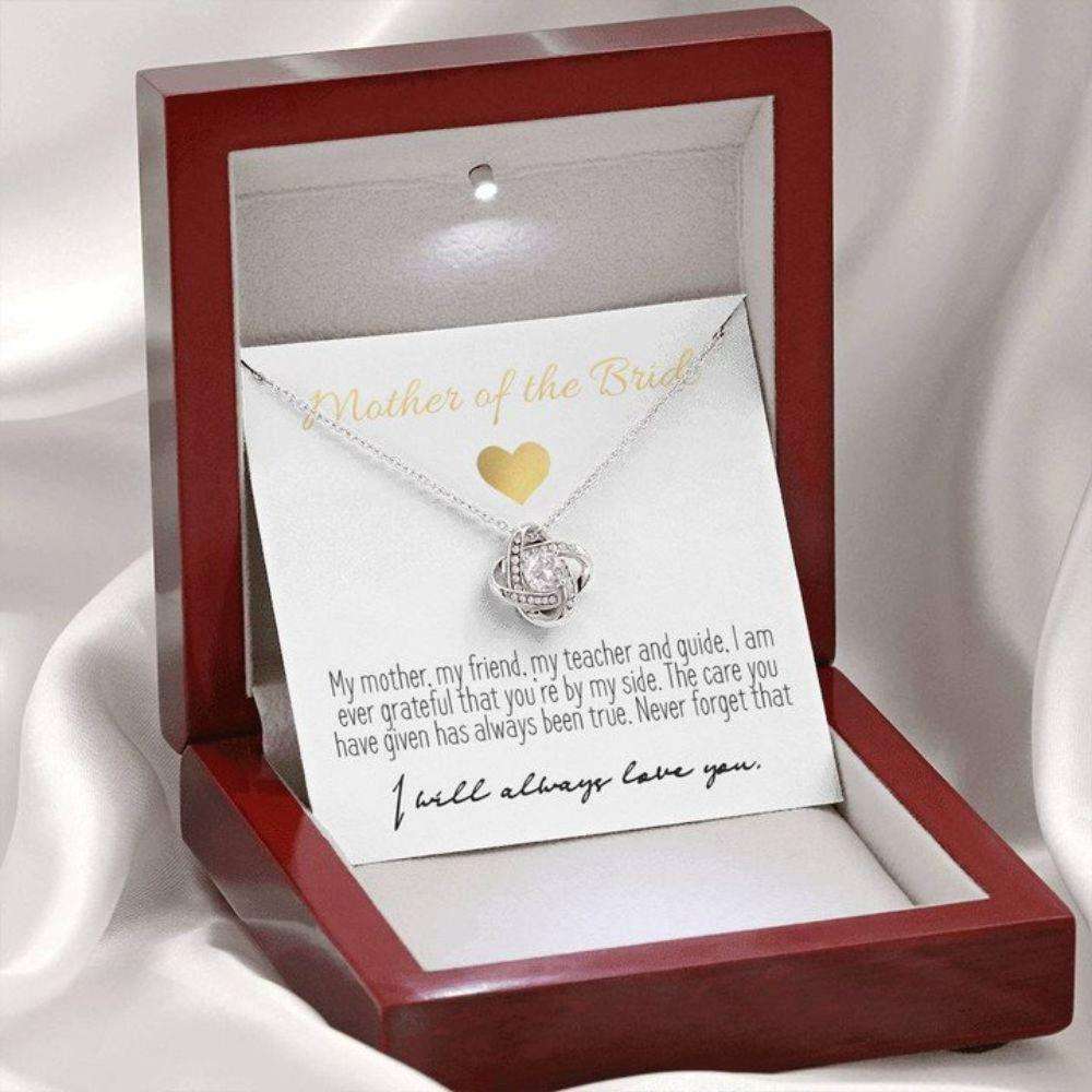 Mom Necklace, Mother Wedding Gift, Mother Of The Bride Knot Necklace Gifts for Mother (Mom) Rakva