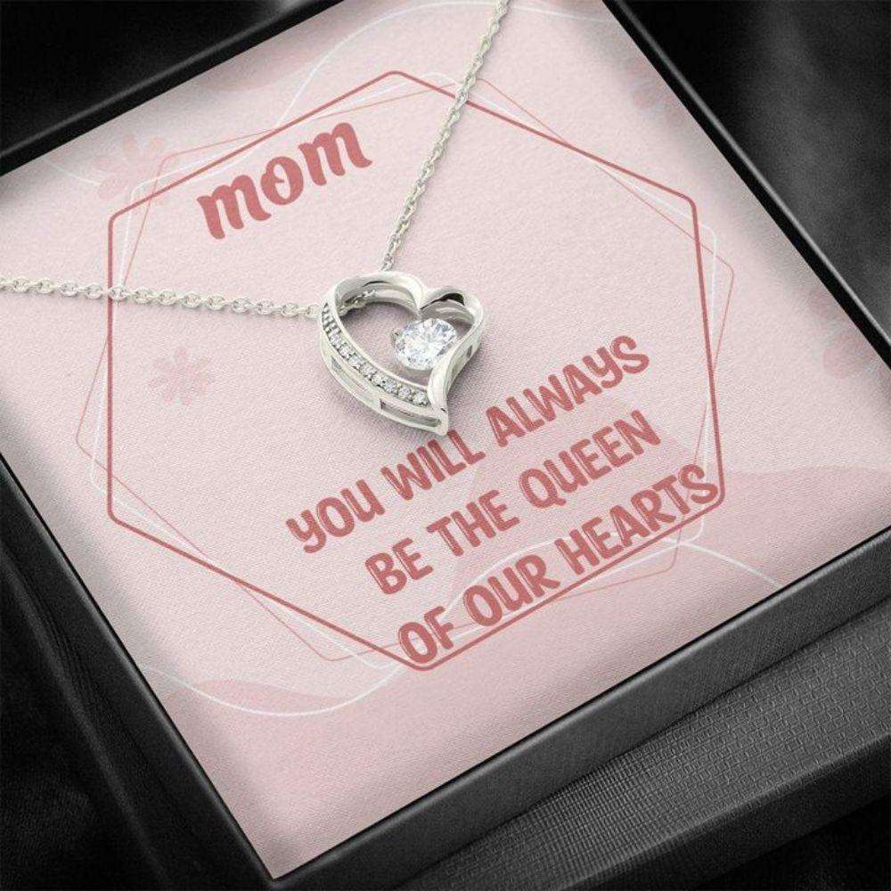 Mom Necklace, Mother’S Day Forever Love Necklace Gift For Mom, Mom You Will Always Be The Queen Of Our Hearts Necklace Gifts for Mother (Mom) Rakva