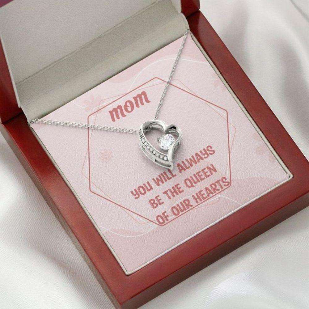 Mom Necklace, Mother’S Day Forever Love Necklace Gift For Mom, Mom You Will Always Be The Queen Of Our Hearts Necklace Gifts for Mother (Mom) Rakva