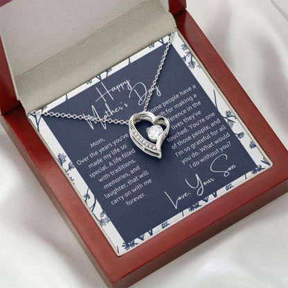 Mom Necklace, Mother’S Day Gift From Son “ What Would I Do? Gift Necklace Message Card Gifts for Mother (Mom) Rakva