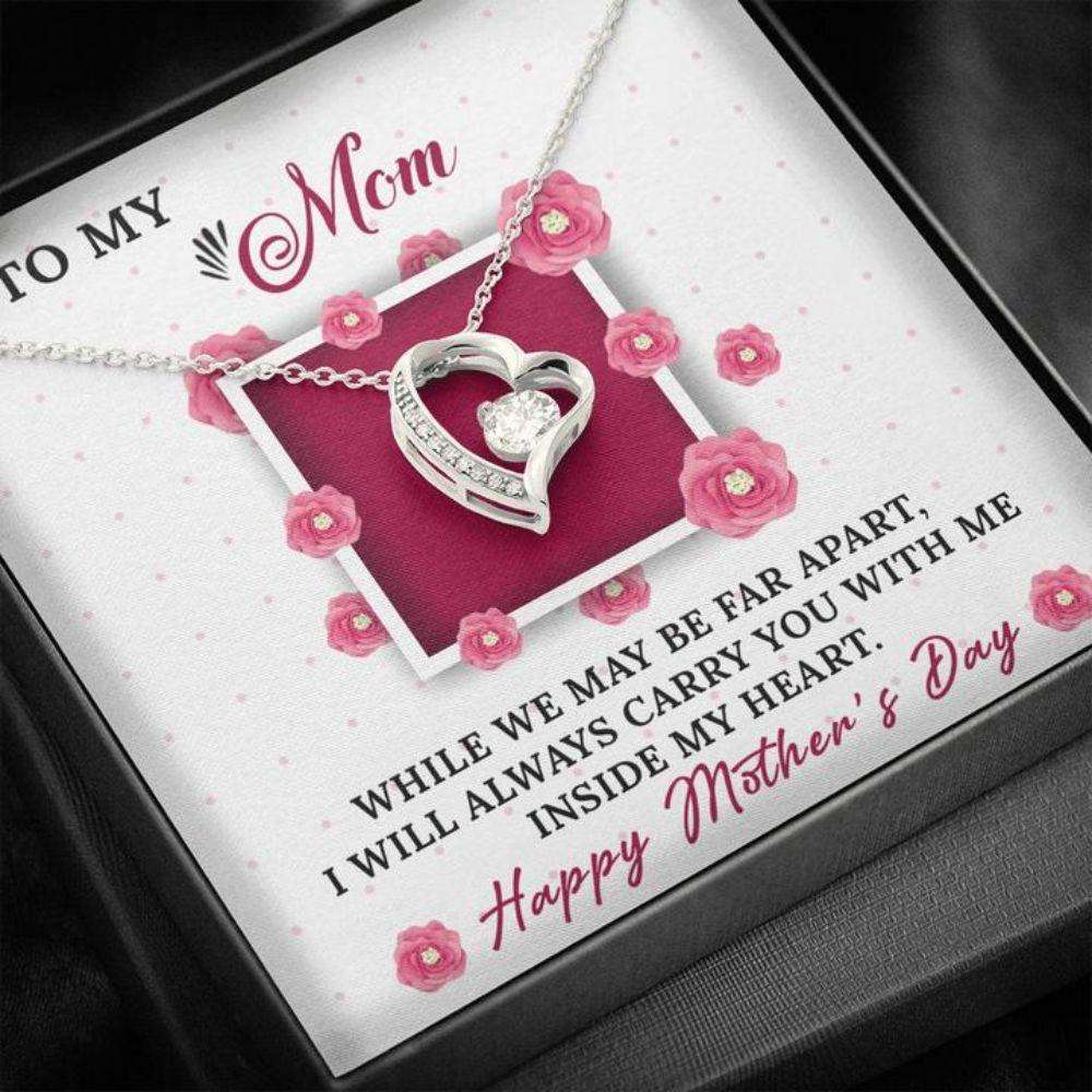 Mom Necklace, Mother’S Day Gift “ Mom Necklace “ Apart “ “ Gift Necklace Message Card Gifts for Mother (Mom) Rakva