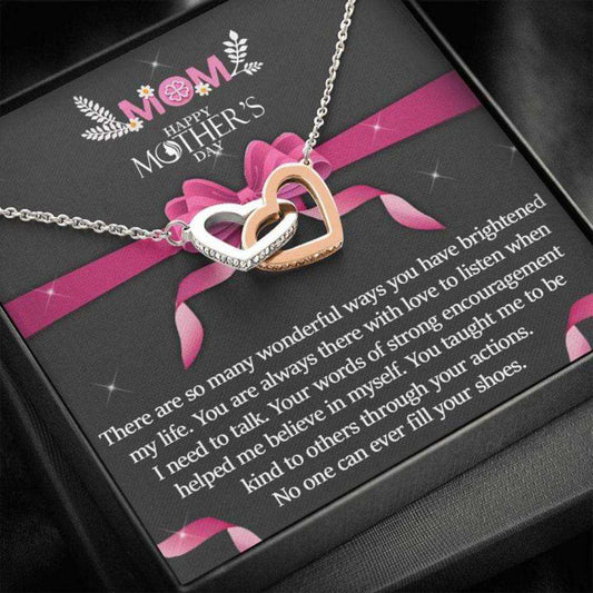 Mom Necklace, Mother’S Day Gift “ Necklace To Mom “ Never Fill Your Shoes “ Gift Necklace Message Card Gifts for Mother (Mom) Rakva