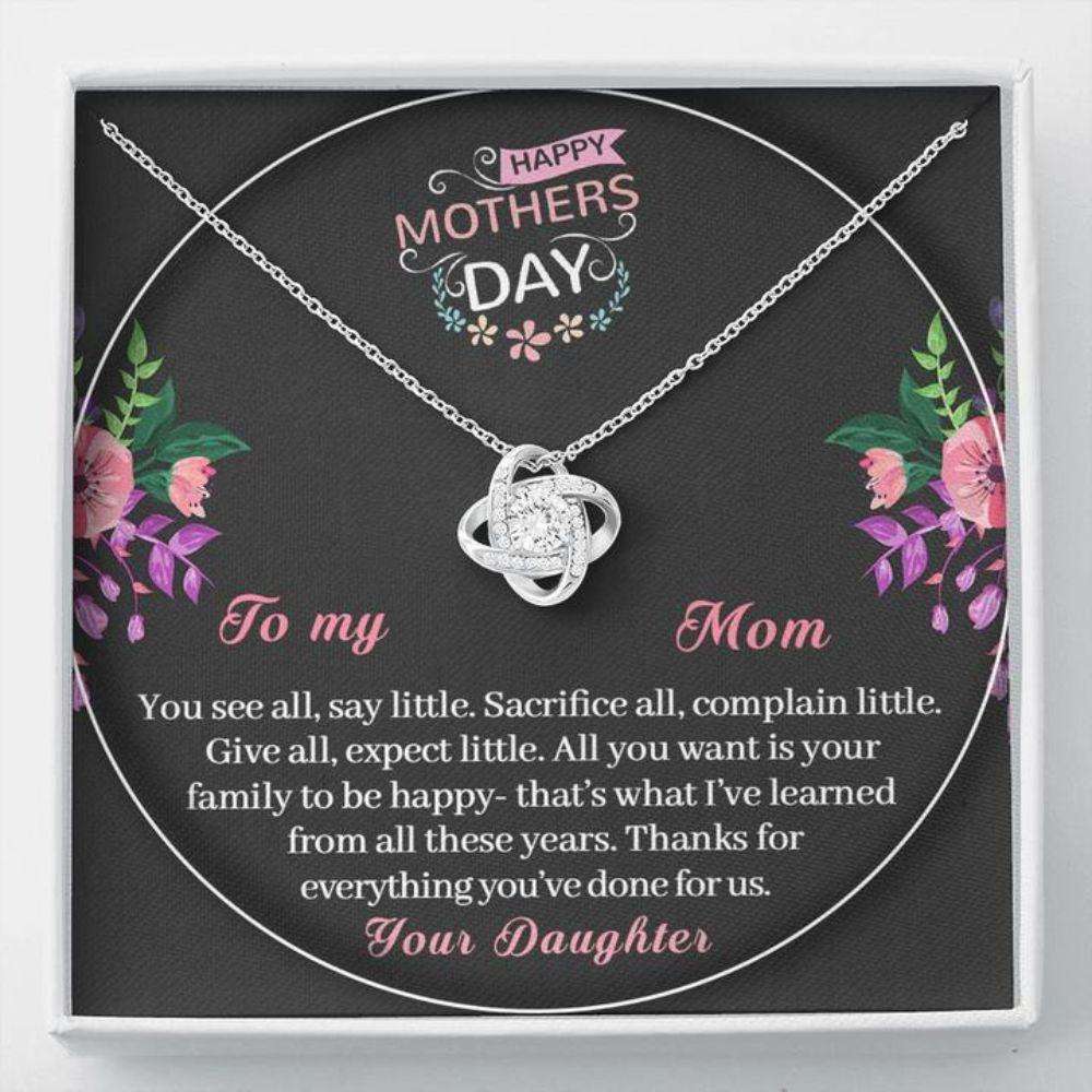 Mom Necklace, Mother’S Day Gift “ To Mom From Daughter Necklace “ Done For Us “ Gift Necklace Message Card Gifts For Daughter Rakva