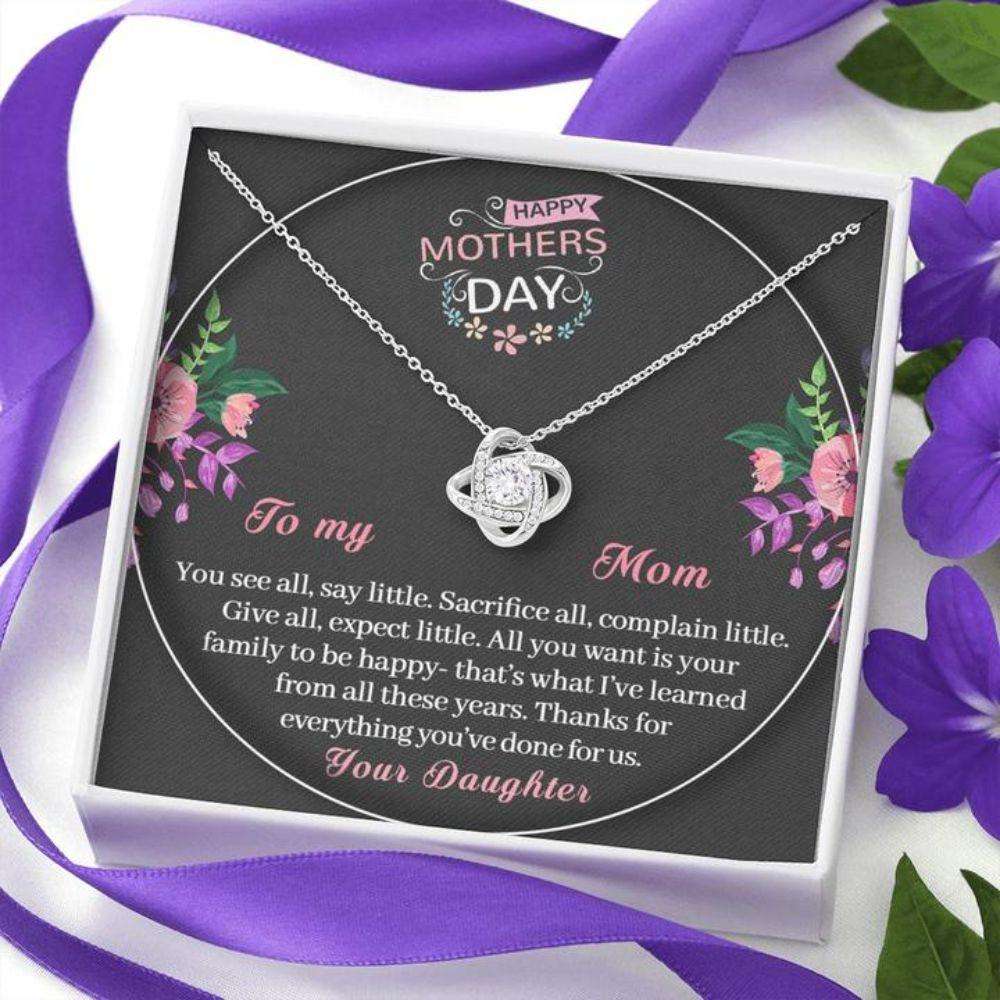 Mom Necklace, Mother’S Day Gift “ To Mom From Daughter Necklace “ Done For Us “ Gift Necklace Message Card Gifts For Daughter Rakva