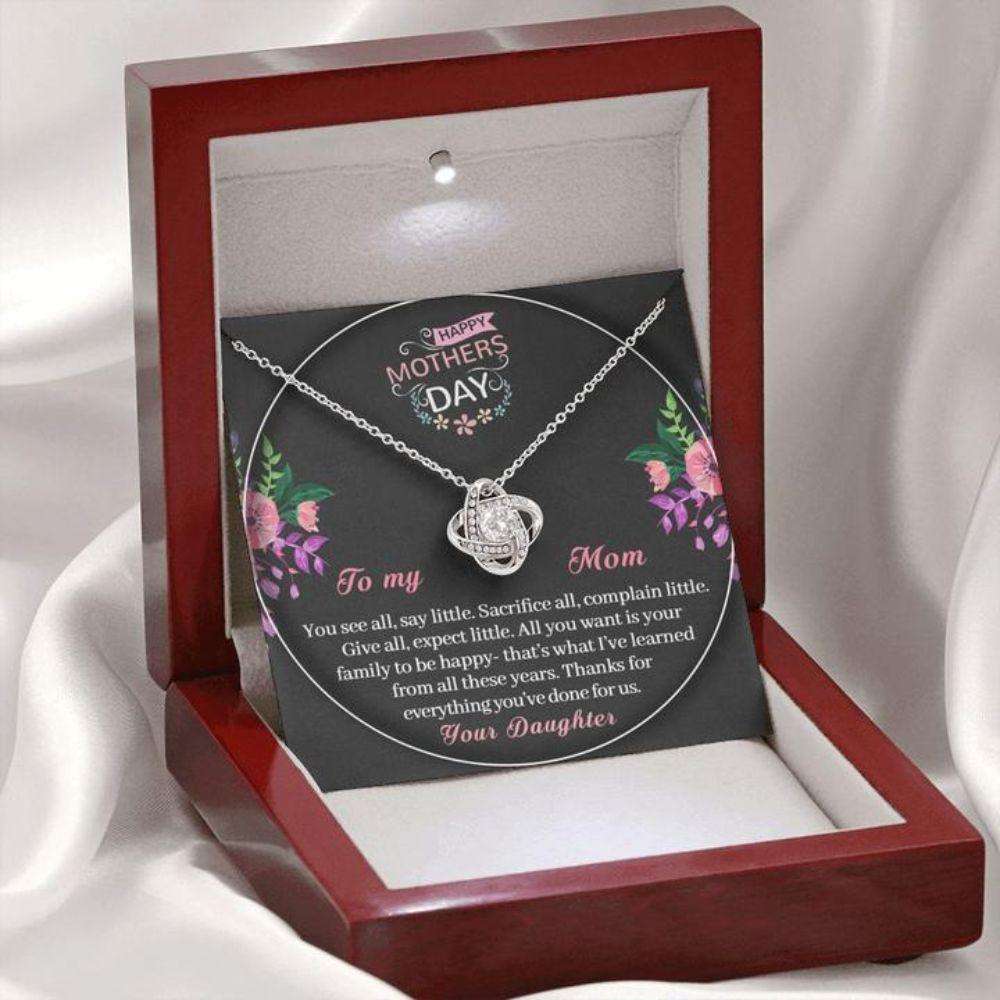 Mom Necklace, Mother’S Day Gift “ To Mom From Daughter Necklace “ Done For Us “ Gift Necklace Message Card Gifts For Daughter Rakva