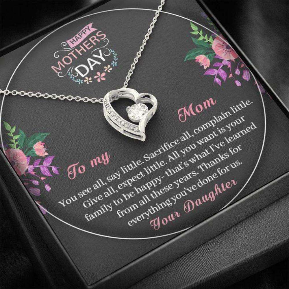 Mom Necklace, Mother’S Day Gift “ To Mom From Daughter Necklace “ Done For Us “ Gift Necklace Message Card Gifts For Daughter Rakva