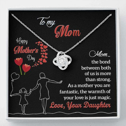 Mom Necklace, Mother’S Day Gift “ To Mom From Daughter “ The Bond “ Gift Necklace Message Card Gifts For Daughter Rakva