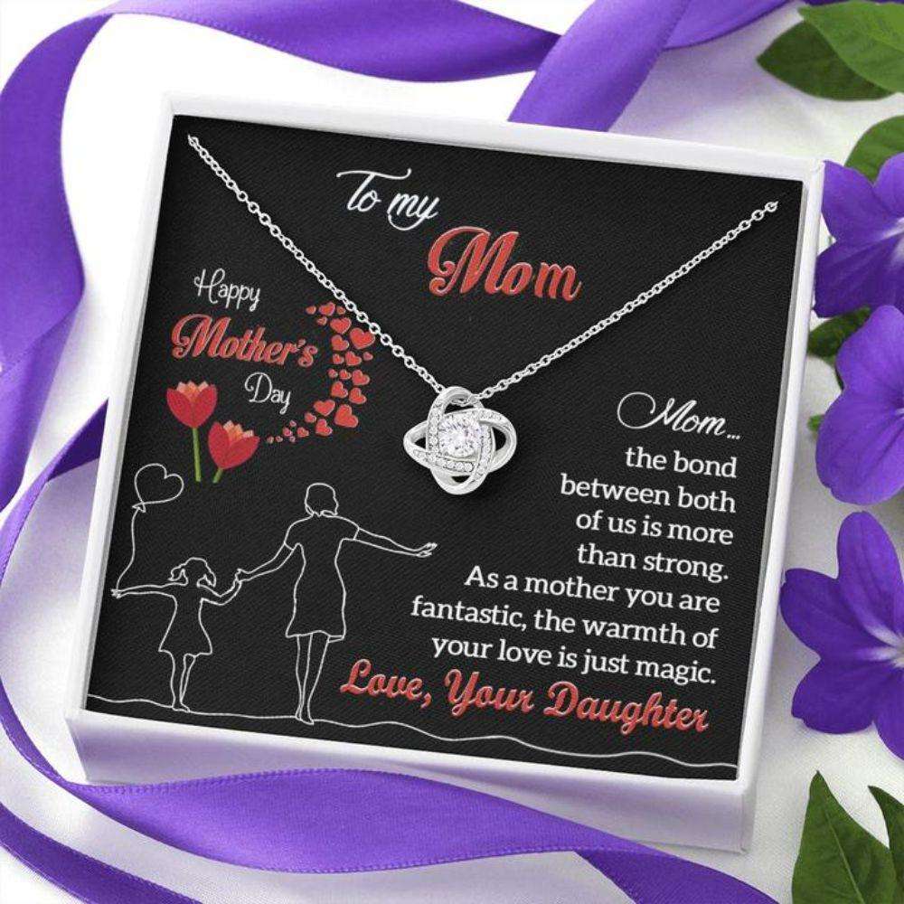 Mom Necklace, Mother’S Day Gift “ To Mom From Daughter “ The Bond “ Gift Necklace Message Card Gifts For Daughter Rakva