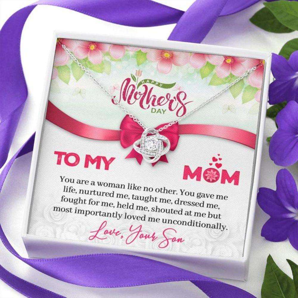 Mom Necklace, Mother’S Day Gift “ To Mom From Son Necklace “ No Other “ Gift Necklace Message Card Gifts for Mother (Mom) Rakva