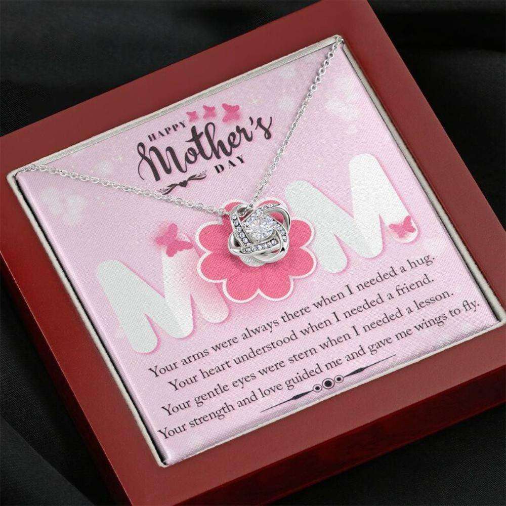 Mom Necklace, Mother’S Day Love Knot Pink Necklace Gift For Mom, Mother, Mum Gifts for Mother (Mom) Rakva