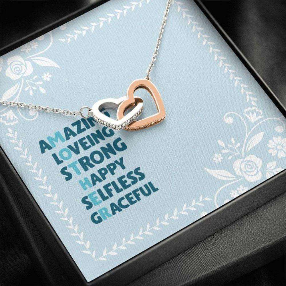 Mom Necklace, Mother’S Day Necklace, Amazing Mother Necklace, Mom Gifts, Interlocking Hearts Necklace Gift For Mom Gifts for Mother (Mom) Rakva