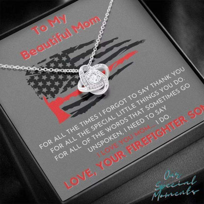 Mom Necklace, Mother’S Day Necklace From Firefighter Son To My Beautiful Mom, Mom Gift Gifts for Mother (Mom) Rakva