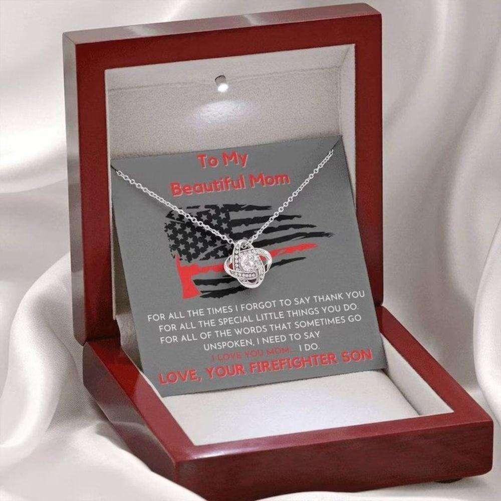 Mom Necklace, Mother’S Day Necklace From Firefighter Son To My Beautiful Mom, Mom Gift Gifts for Mother (Mom) Rakva