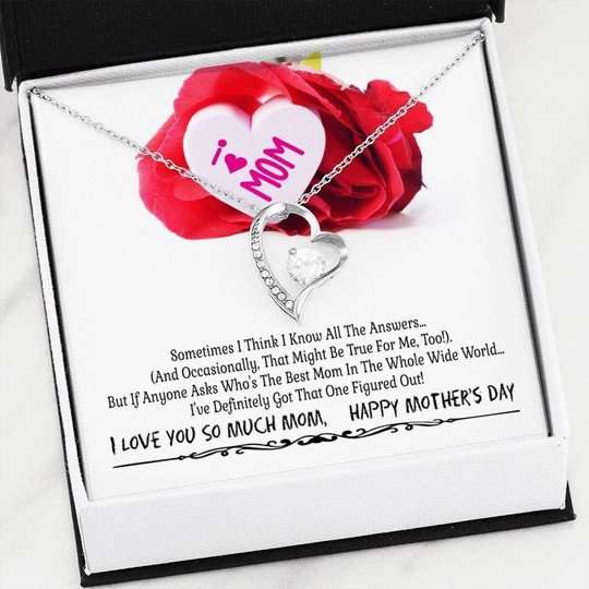 Mom Necklace, Mother’S Day Necklace Gift For Mom I Love You So Much Forever Love Necklace Gifts for Mother (Mom) Rakva