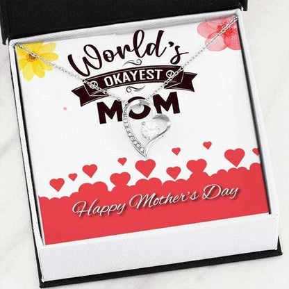 Mom Necklace, Mother’S Day Necklace Gift For Mom World Okayest Mom Forever Love Necklace Gifts for Mother (Mom) Rakva