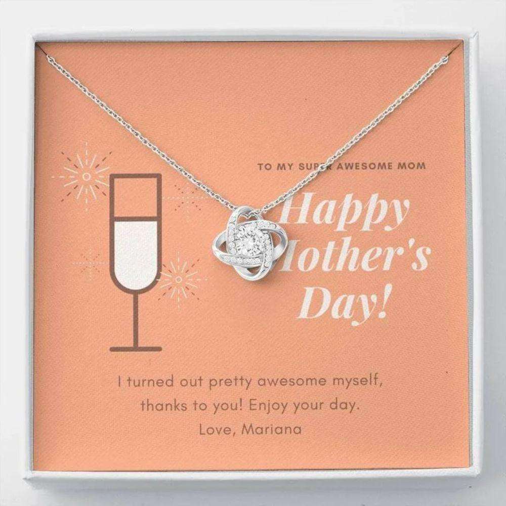 Mom Necklace, Mother’S Day Necklace Gift From Husband, Gift For My Second Mom, Love Knot Necklace Gift For Mom Gifts for Mother (Mom) Rakva