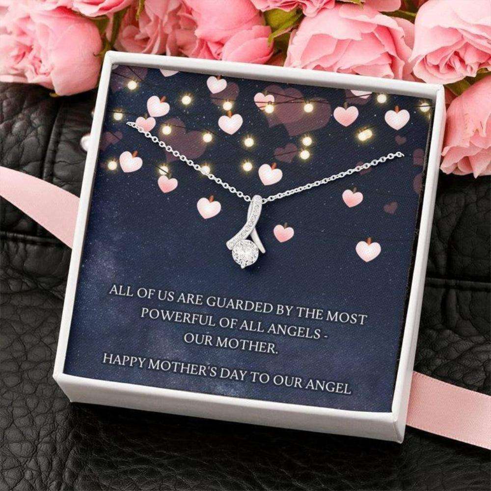 Mom Necklace, Mother’S Day Necklace Gift, Mom Jewelry, Mom Thank You Gift, Guarded By Angel, Alluring Beauty Necklace Gift For Mom Gifts for Mother (Mom) Rakva