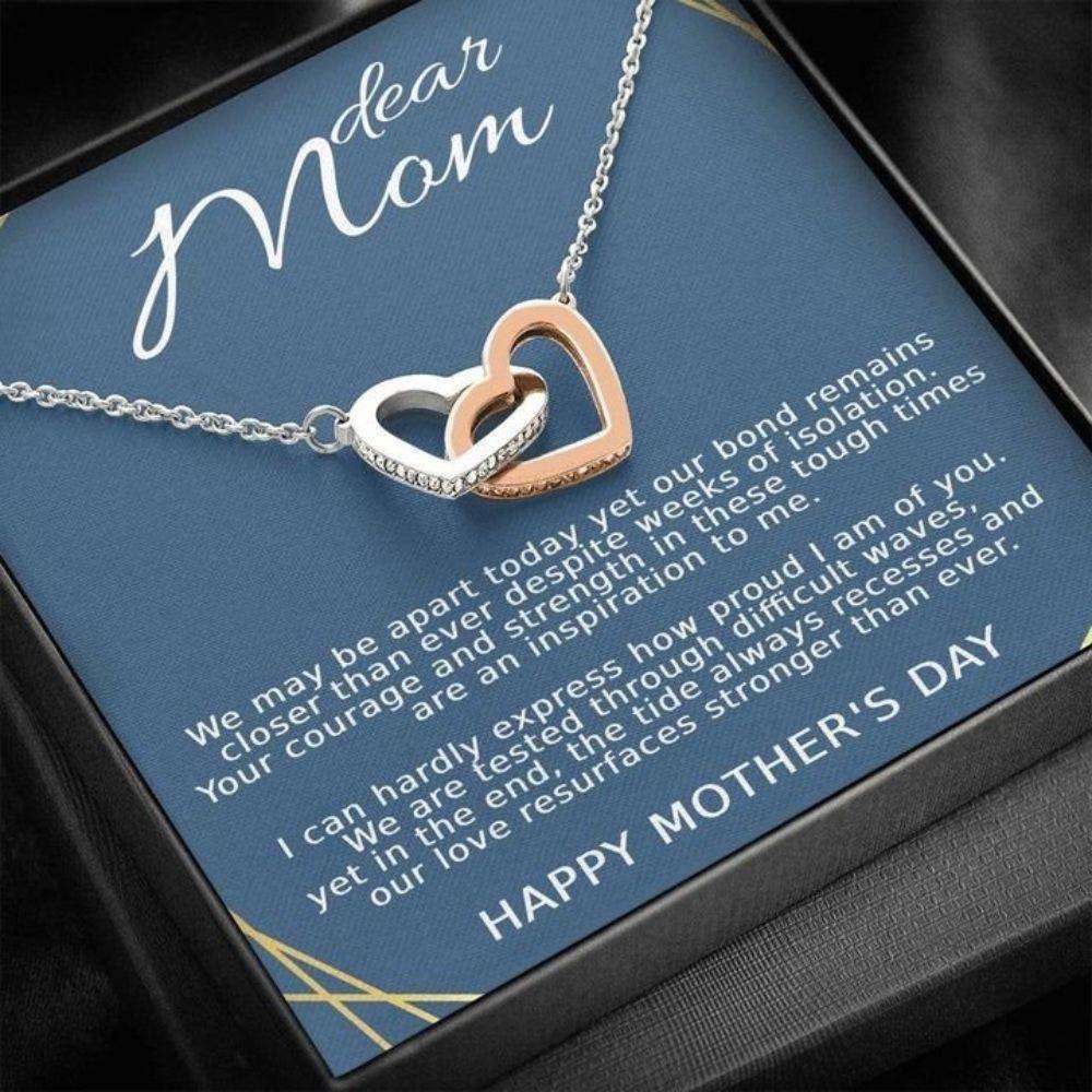 Mom Necklace, Mother’S Day Necklace Gift Necklace, Mom Necklace, We May Be Apart, Interlocking Hearts Necklace Gift For Mom Gifts for Mother (Mom) Rakva