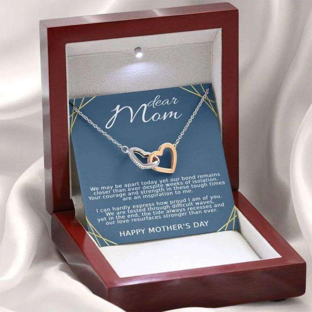 Mom Necklace, Mother’S Day Necklace Gift Necklace, Mom Necklace, We May Be Apart, Interlocking Hearts Necklace Gift For Mom Gifts for Mother (Mom) Rakva