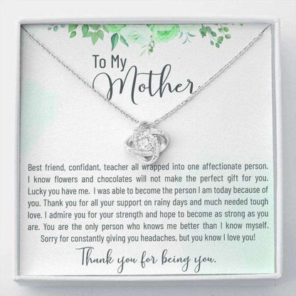 Mom Necklace, Mother’S Day Necklace Gift, Thank You For Being You, Love Knot Necklace Gift For Mom Gifts for Mother (Mom) Rakva