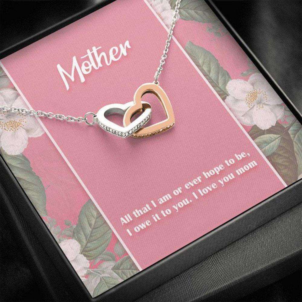 Mom Necklace, Mother’S Day Necklace, I Owe It To You Necklace, Mom Gifts, Interlocking Hearts Necklace Gift For Mom Gifts for Mother (Mom) Rakva