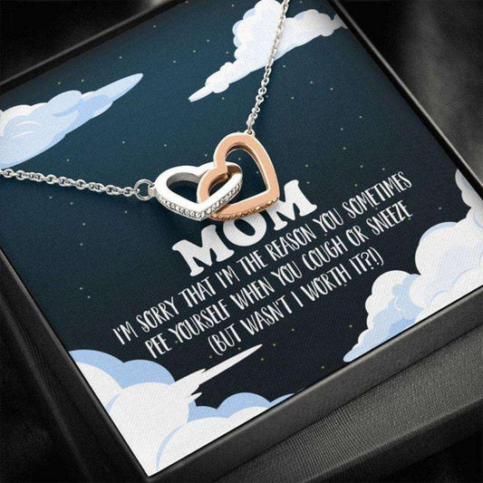 Mom Necklace, Mother’S Day Necklace, I Worth It Necklace Necklace, Mom Gifts, Interlocking Hearts Necklace Gift For Mom Gifts for Mother (Mom) Rakva