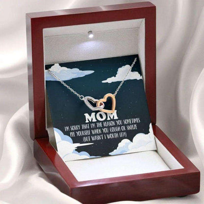 Mom Necklace, Mother’S Day Necklace, I Worth It Necklace Necklace, Mom Gifts, Interlocking Hearts Necklace Gift For Mom Gifts for Mother (Mom) Rakva